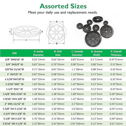 Rubber Grommets for Wiring, 1-3/8 Inch Drill Hole 1-3/16 Inch ID, Firewall Grommets Automotive Cable Cords Hoses Protection, Double-Sided Rubber Plugs for Round Holes, 10 Pcs, 30x35 mm