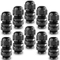 QILIPSU 10pcs M12L Long Thread Cable Gland Waterproof IP68 Nylon Strain Relief Cord Grip Cable Pass Through Wire Connector