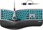 seenda 7-Color Backlit Wired Ergonomic Keyboard, KUW01 USB & Type-C Wired Split Keyboard, Cushioned Wrist Rest, Full Size with NumPad, Compatible for Windows, macOS, PC, Laptop, MacBook - Black Gray