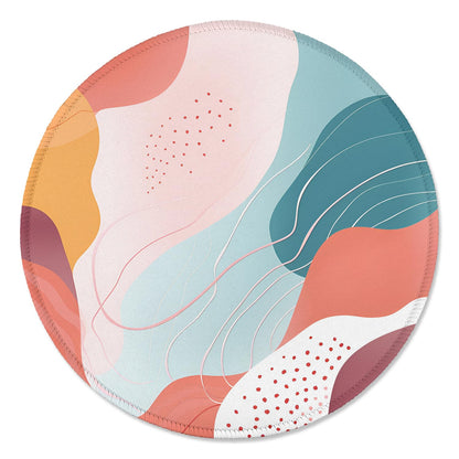 ITNRSIIET Round Mouse Pad with Stitched Edge Premium-Textured Waterproof Non-Slip Rubber Base Desktop Protection Mat Diameter 8.7 inches, Art Style Pattern