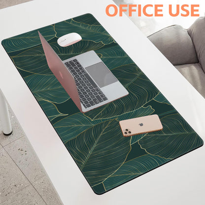 NIYLYNSYN Mouse Pad Large Monstera Line Art Non-Slip Gaming Desk Mat with Stitched Edge Laptop Keyboard Desk Pad for Work Home Gaming (35.4 x 15.7 Inches)