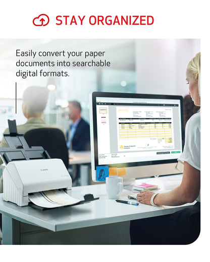Canon imageFORMULA R30 - Office Document Scanner, Auto Document Feeder, Duplex Scanning, Plug-and-Scan Capability, No Software Installation Required