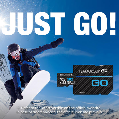TEAMGROUP GO Card 512GB MicroSDXC UHS-I U3 V30 4K for Action Cameras & Drone High Speed Flash Memory Card with Adapter for Outdoor Sports&Vlog, 4K Shooting,GoPro&Insta360&DJI TGUSDX512GU303