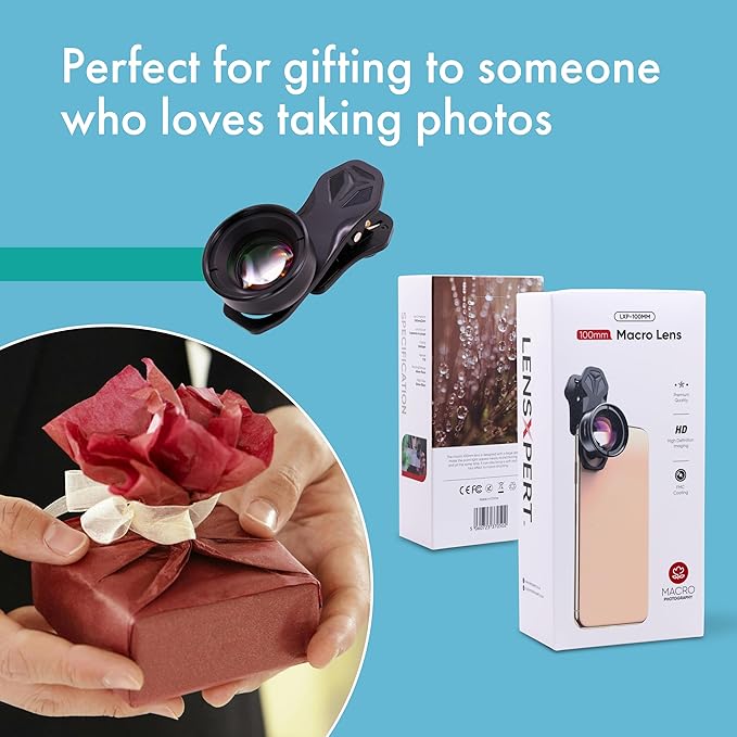 LensXpert® Professional Smartphone 100MM Macro Lens for Long Distance Shooting Smartphone 4K HD Phone Camera Lens No Distortion Blurry Background Compatible with iPhone 11/XS/XS Max/XR/X/8/8 Plus, Pix