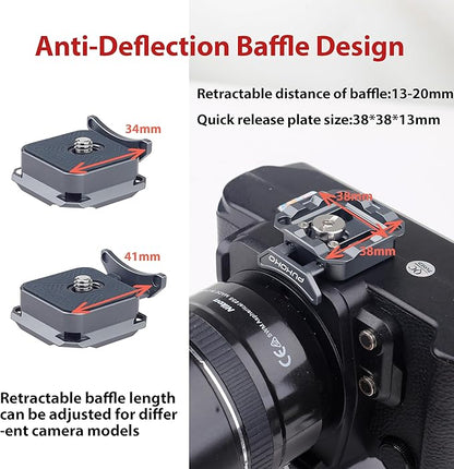 Camera Quick Release Plate Metal Anti-Deviation Universal Base Quick Release System QR Plate Camera Tripod Mount Adapter for DSLR/Mirrorless Cameras, Tripod, Monopod, Ball Head