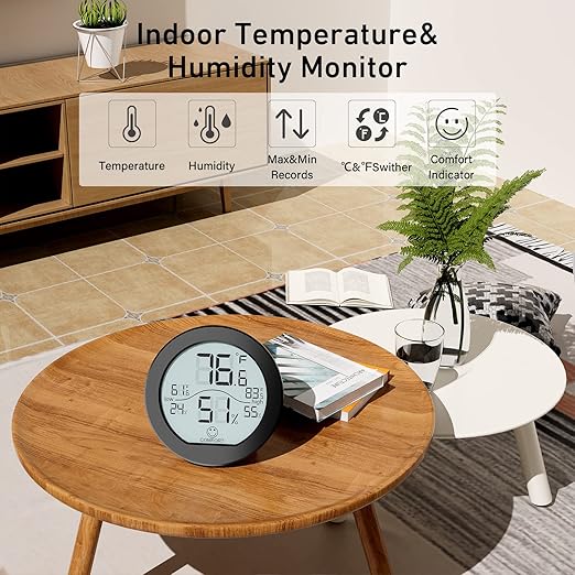 Indoor Digital Hygrometer Thermometer for Room Temperature Humidity Meter