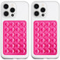 LvShuLiangPin Anteel 2 Pack Silicone Suction Phone Case Mount, Silicon Adhesive Phone Grip for Smartphones, Hands-Free Mirror Shower Phone Holder for Selfies, Tiktok Videos (LightPink&White)