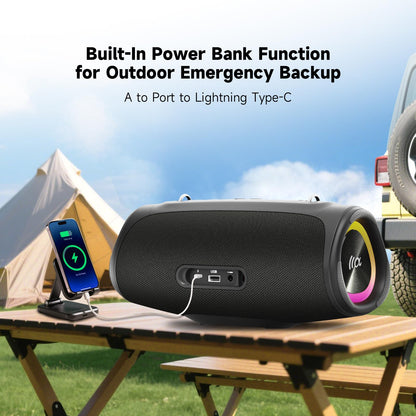 TAZATA Outdoor Speakers Bluetooth Wireless, 90W, Loud