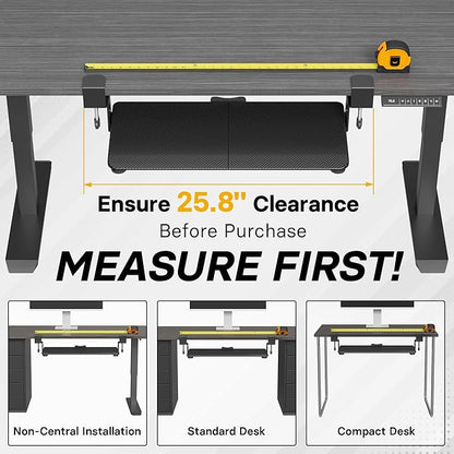 BONTEC KMT01-PJ Under Desk Keyboard Tray, Pull-Out Keyboard & Mouse Platform with C-Clamp, 20 x 11.8 in Space-Saving Ergonomic Slide-Out Drawer, Black Carbon Fiber