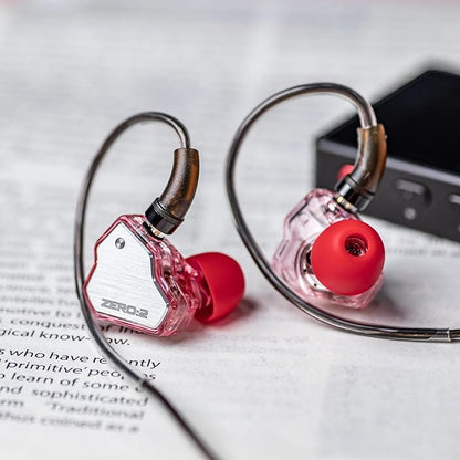Linsoul 7Hz x Crinacle Zero:2 in Ear Monitor, Updated 10mm Dynamic Driver IEM, Wired Earbuds Earphones, Gaming Earbuds, with OFC IEM Cable for Musician (Pink, Without MIC)