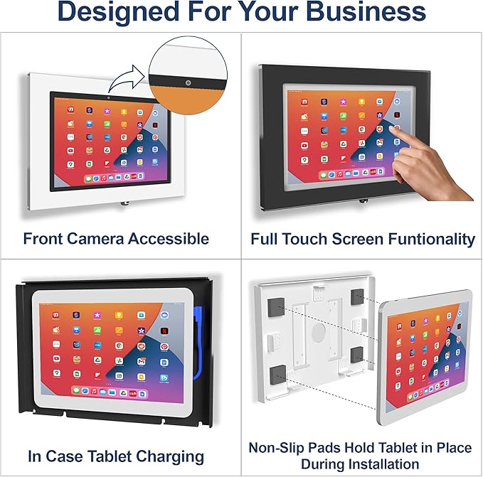 TABcare Locking Anti-Theft Metal Case for iPad Pro 13" for Kiosk, POS, Store, Show Display, Time Clock (White, iPad Pro 13)