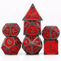 PJOY Metal DND Dice Set D&D Dragon Dice Black Red with Metal Case D and D Dice for Dungeons and Dragons TTRPG Gifts