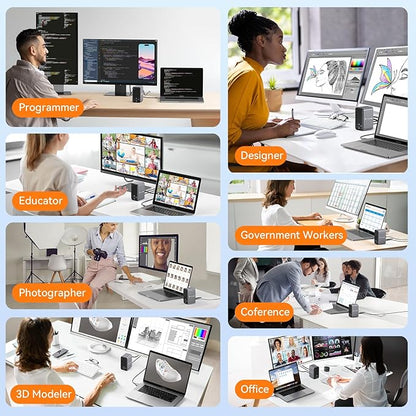 TobenONE Docking Station Dual Monitor with 100W GaN III Charger, USB C Docking Station Dual 4K HDMI for MacBook Pro/Air, Type C Dock with 2 HDMI, 7 USB, SD&Micro SD, Gigabit Ethernet, 87W PD, Audio