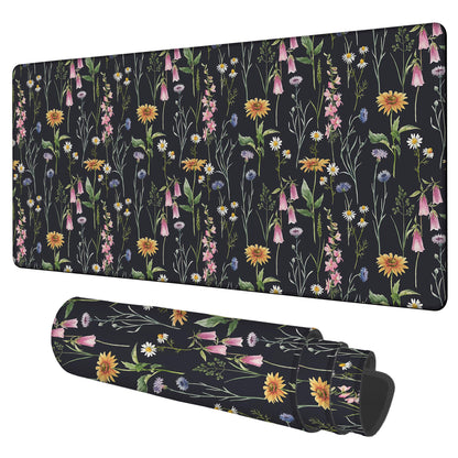 NITAHHHY Large Mouse Pad Field Flowers Gaming Desk Pad Computer Keyboard Non-Slip Waterproof Mouse Mat with Rubber Base and Stitched Edges Entertainment Office Writing Desk Mat 35.4 x 15.7 Inches