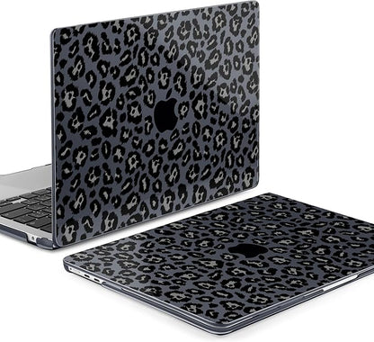 MEEgoodo Case for M4/M3/M2 MacBook Air 13.6 inch Case 2025 2024 2022, Fit Model A3240/A3113/A2681, Laptop Hard Shell with Keyboard Cover Compatible with MacBook Air 13 inch, Snow Leopard Texture