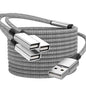 6.6FT USB Splitter, USB A Male to 3 Female Extension Cable Support Charging and Data Transfer for Printer/Keyboard/Flash Drive/PlayStation/Laptop/LED Etc(Silver)