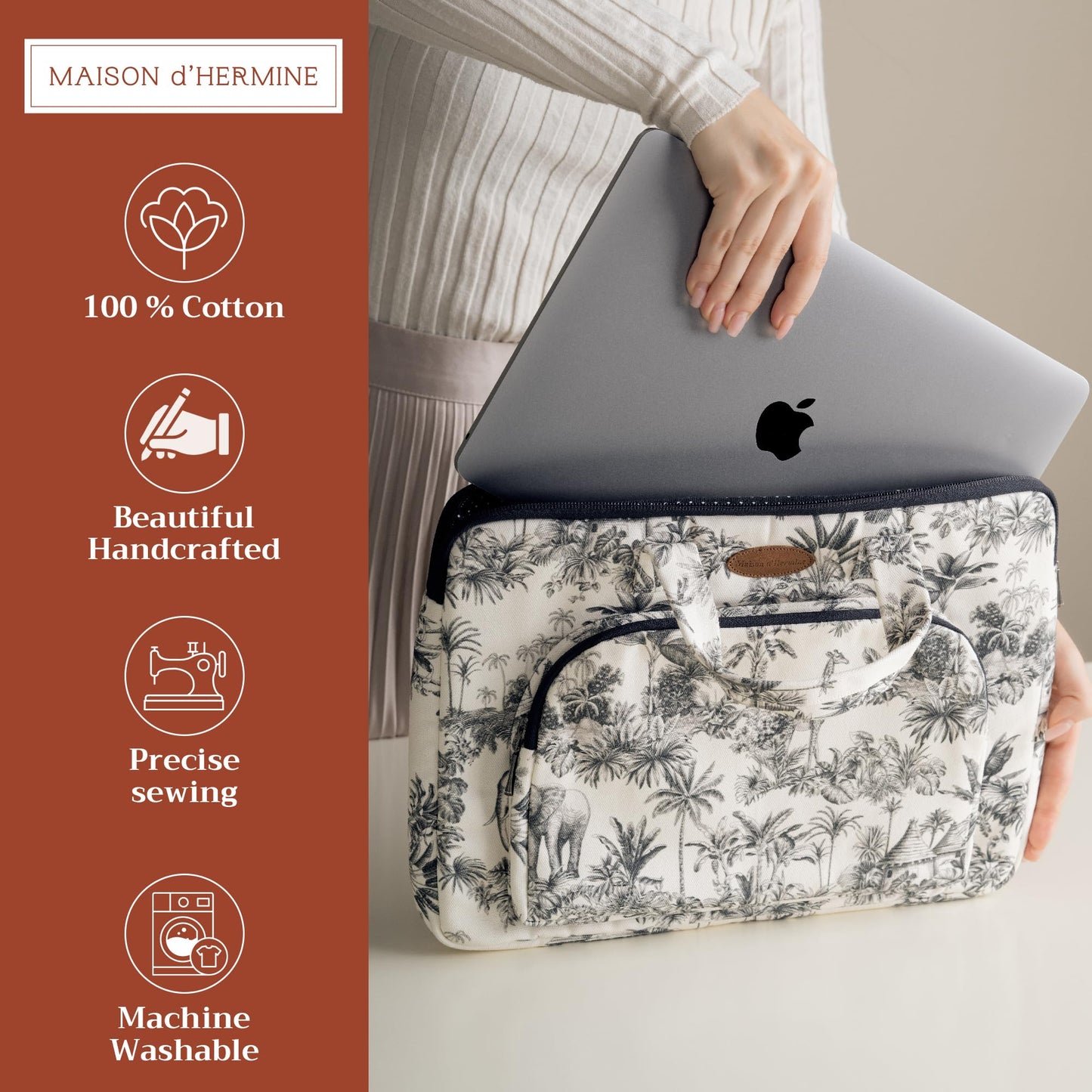 Maison d' Hermine Laptop Bag with Front Pocket Upto 15.5 inch Laptop Tablet