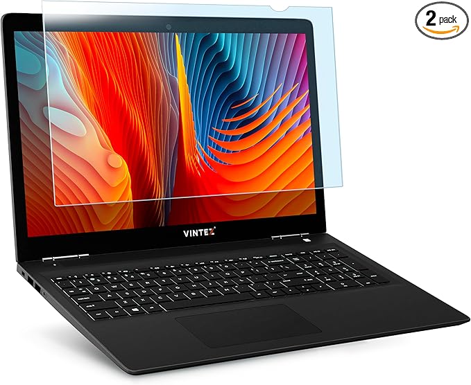 VINTEZ 15.6 inch Blue Light Blocking Screen Protector Panel for 16:9 Widescreen Computer Monitor and Laptop - PC Anti-UV Eye Protection Filter Film - Anti-Scratch Diagonal Frame Shield [2 Pack]