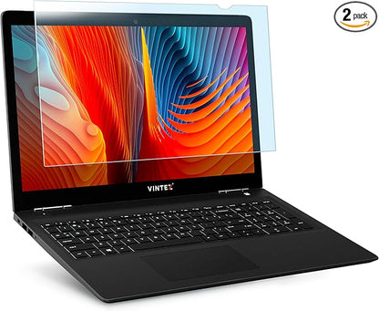 VINTEZ 15.6 inch Blue Light Blocking Screen Protector Panel for 16:9 Widescreen Computer Monitor and Laptop - PC Anti-UV Eye Protection Filter Film - Anti-Scratch Diagonal Frame Shield [2 Pack]