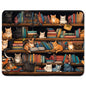 ITNRSIIET Mouse Pad with Stitched Edge Premium Textured Smooth Precise Operation Waterproof Washable Non-Slip Rubber Base Desktop Protection Mat, 10.2×8.3×0.12 inches, Cat on The Desk
