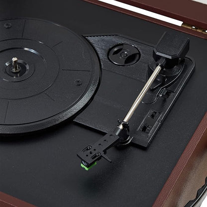 Arkrocket 3-Speed Bluetooth Record Player Retro Turntable with Built-in Speakers and Removable Legs [ Limited Edition ] (Brown)