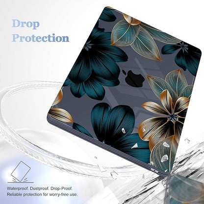 Case for MacBook Air 15 Inch 2025 2024 2023 Release M4 A3241 M3 A3114 M2 A2941, Hard Shell with Screen Protector & Keyboard Cover, Compatible with Touch ID - Leaves
