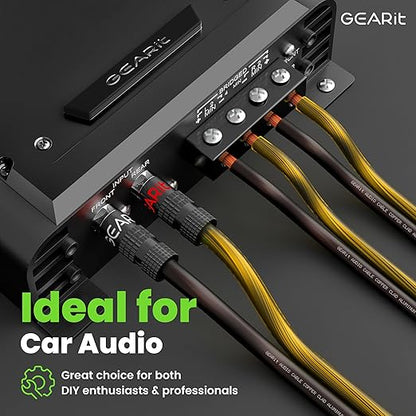 GEARit Speaker Wire 14 Gauge, Speaker Cable 100ft for Car Audio, Home Theater, CCA(Black Yellow)