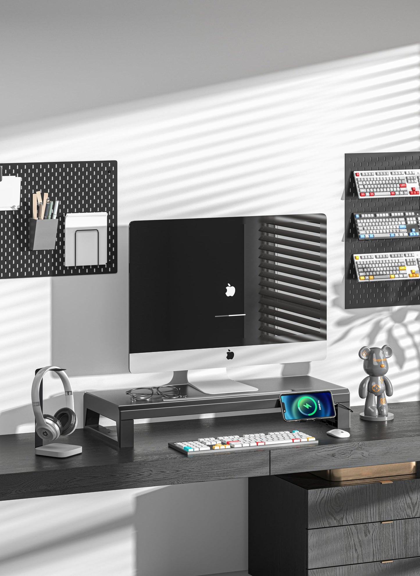 GECKOSTROLL Computer monitor stand (USB Hub Fast Charging Version, 550mm)