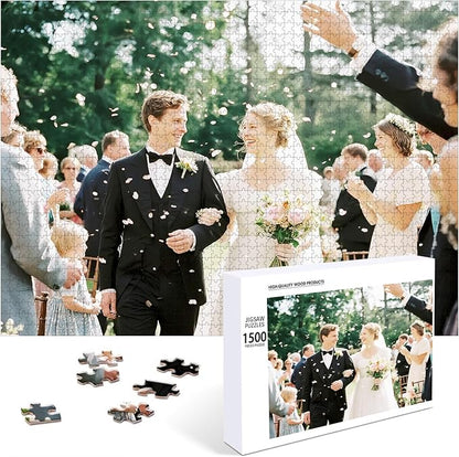 Personalized Photo Puzzle with Glossy Finish – Custom Jigsaw Puzzle 120/200/300/500/1000/1500 Pieces for Family, Couples, Pets, Birthdays, and Weddings (1500-Horizontal)