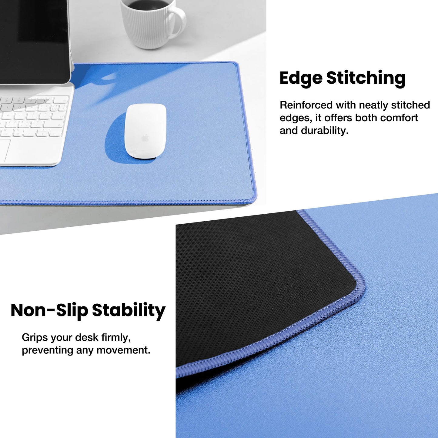 ALOANES Non-Slip Extended Mouse Pad Office&Home Desk Mat Stitched Edge