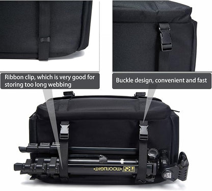 CADeN Camera Bag Case Shoulder Messenger Bag with Tripod Holder Compatible for Nikon, Canon, Sony, DSLR SLR Mirrorless Cameras Waterproof (Black, Large)
