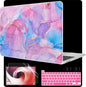 MEEgoodo Case for MacBook Pro 13 inch Case 2022 2021 2020 New A2338 M2/M1 A2251 A2289,Laptop Hard Shell with Keyboard & Camera Cover Compatible with 13 inch MacBook Pro, Pink Marble Texture