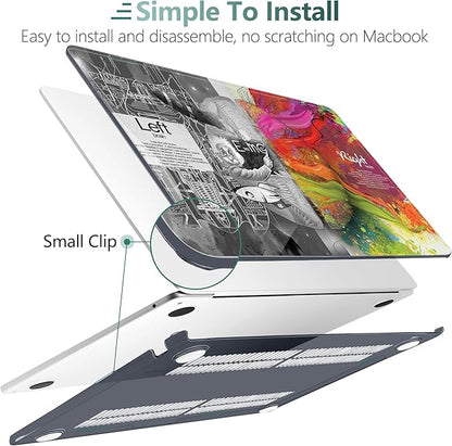 TWOLSKOO for M4 MacBook Air 13.6 inch Case 2025-2022 Release M4 A3240 M3 A3113 M2 A2681, Plastic Hard Shell & Screen Protector & Keyboard Cover & Trackpad Film, Creative Brain
