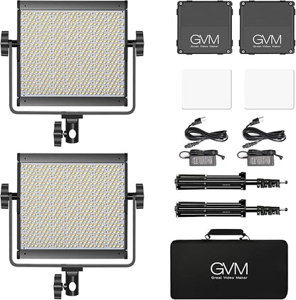 GVM RGB Video Lighting, Bi-Color Led Video Light Kit with APP Control, 2 Packs 850D Photography Lighting Kit CRI 97+ for Web Conference, YouTube, Gaming, Zoom, Aluminum Alloy Shell
