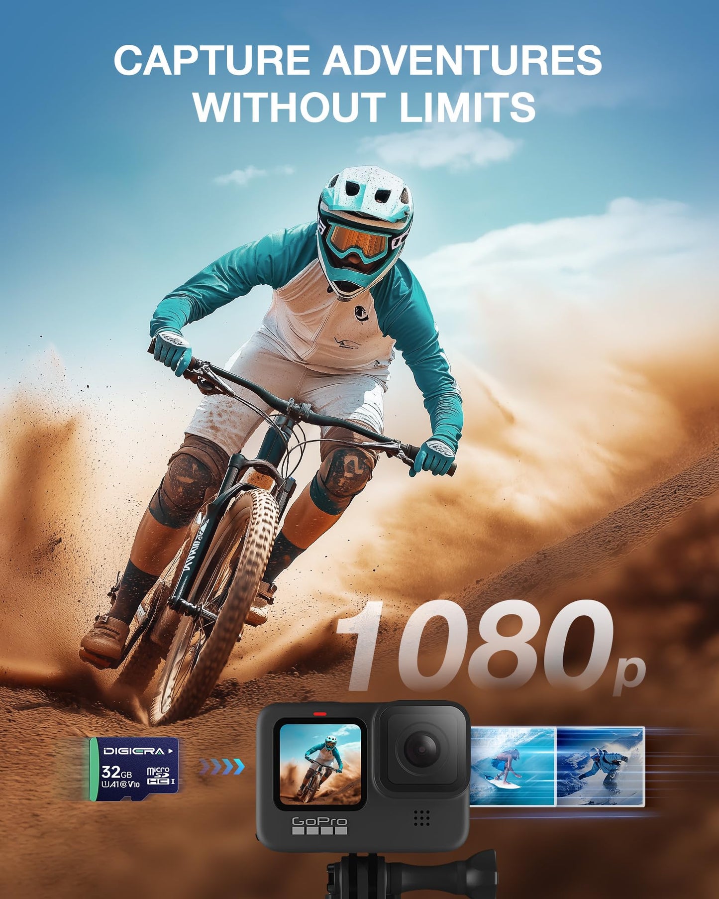 DIGIERA 32GB CT100 microSDHC UHS-I Memory Card with Adapter - up to 100MB/s, C10, U1, V10, Full HD, A1, Micro SD Card for Smartphones, Tablets, Cameras, Gaming Consoles, and Drones (3 Pack)