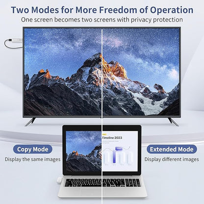 Wireless HDMI Transmitter and Receiver, Upgrade Type-C 3.1 Port Wireless Hdmi Plug & Play Portable 2.4G/5G for Streaming Video and Audio to HDTV/Projector/Monitor from Martphone/Tablet/Laptop