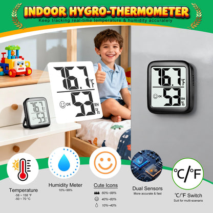 Antonki 2 Pack Room Thermometer Indoor Hygrometer