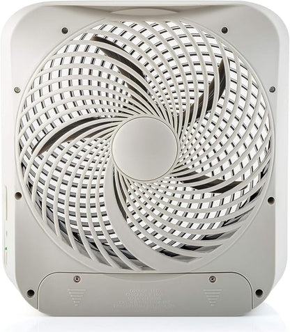 Treva 10-Inch Portable Fan, Powered by Battery and/or AC Adapter - Desk Fan Air Circulating with 2 Cooling Speeds for Personal and Travel Use (Black) (OOS)