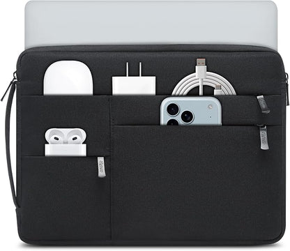 HYZUO 13.3-14 Inch Laptop Sleeve Bag for MacBook Pro 14 M5-M1, MacBook Air/Pro 13, 13.8-13 Surface Laptop/Book, Portable Notebook Case for 13" HP Dell Lenovo ThinkPad Asus Acer Samsung, Classic Black