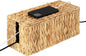 StorageWorks Large Cable Management Box, 2 Slots Wicker Cable Organizer to Hide Cords and Power Strip, Water Hyacinth Cord Hider Box for Home & Office
