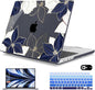 Mektron Case for MacBook Pro 16" M4 A3403 A3186 M3 A2991 M2 A2780 M1 A2485 (2021/2023/2024) Pro/Max with Touch ID, Hard Shell Plastic Laptop Cover Keyboard Cover Screen Protector, Gold line Lily