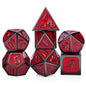 DNDND Metal Dice Set D&D, 7 die Metallic Polyhedral Dice Set with Gift Metal Box and Gold Number for DND Dungeons and Dragons Role Playing Games (Black and Gold)
