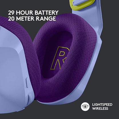 Logitech G733 LIGHTSPEED Wireless Gaming Headset with suspension headband, LIGHTSYNC RGB, Blue VO!CE mic technology and PRO-G audio drivers - Lilac