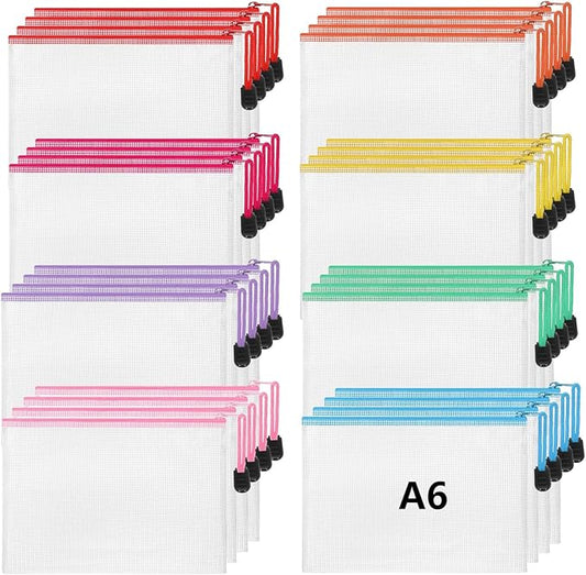 Jetec 32 Pcs Mesh Zipper Bags Bikini Organizer,Stylish Color,7.5 x 5 Inch
