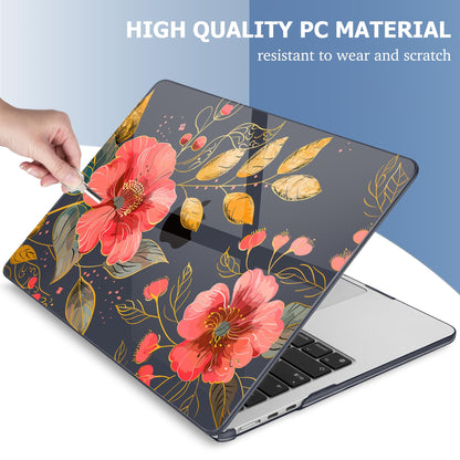Mektron Case for 2026 MacBook Air 15 INCH M5 A3448 Compatible with M4 A3241 /M3 A3114 /M2 A2941 Printed Plastic Hard Shell Cover with 15.3" Liquid Retina Display Touch ID- Floral C339