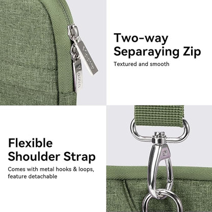 Voova Laptop Bag 15.6 Inch, Waterproof Computer Sleeve Carrying Case with Shoulder Straps & Handle Compatible with Macbook Air 15 M2/M3/M4, MacBook Pro 15/16, 15-16 Inch Hp Dell Lenovo, Army Green
