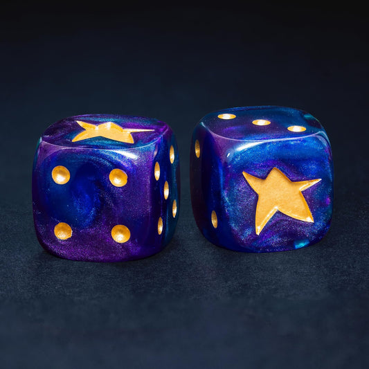 Cthulhu D6 Dice Set – 10 x 16mm Resin Dice with Elder Sign on Six | Classic Pips | Lovecraft Horror Themed Dice for Wargames, TTRPG, Board Games, DND, Call of Cthulhu