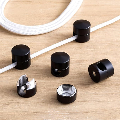 5 Sets Charger Holders for Cords, Matte Black Color Adjustable Cable Anchor Holders, Adhesive Metal Cord Clips, Cable Management Wire Organizers for Desk, Office, Nightstand