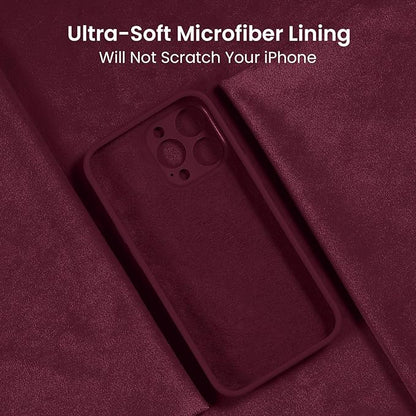 FireNova Designed for iPhone 15 Pro Case, Silicone Upgraded [Camera Protection] Phone Case with [2 Screen Protectors], Soft Anti-Scratch Microfiber Lining Inside, 6.1 inch, Plum