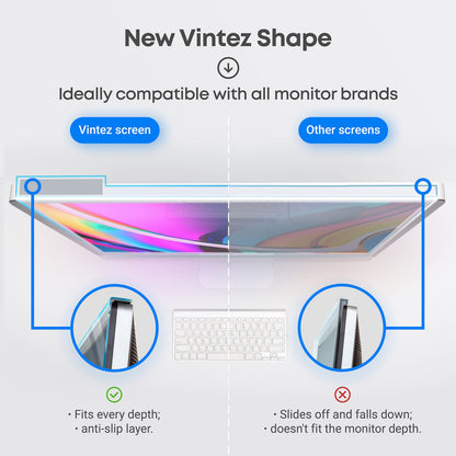 VINTEZ Blue Light Screen Protector for 21.5 Inch Computer Monitor and Laptop – Anti-UV Blue Light Blocking Film for Desktop PC, Eye Protection Filter, 19.3" x 11.3", 1 Pack